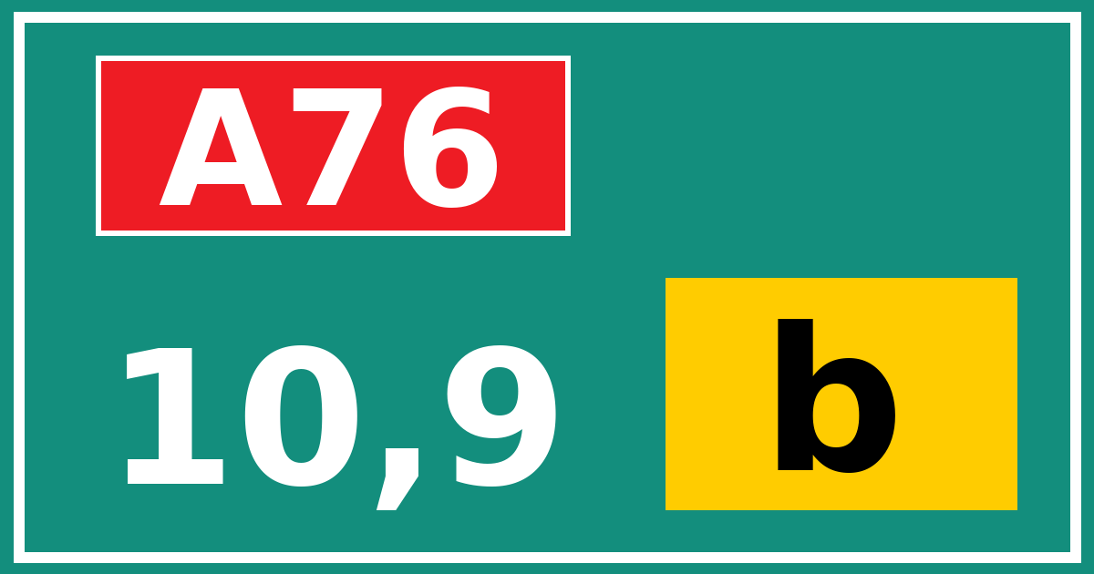 Hectometerbord A76 10,9 letter b
