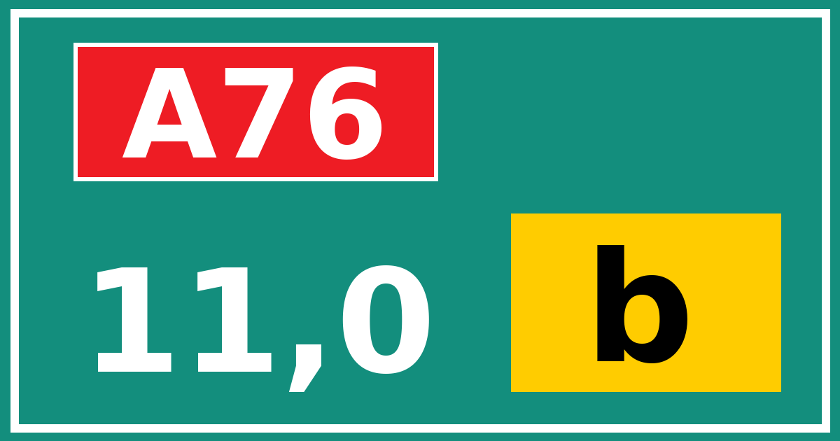 Hectometerbord A76 11,0 letter b