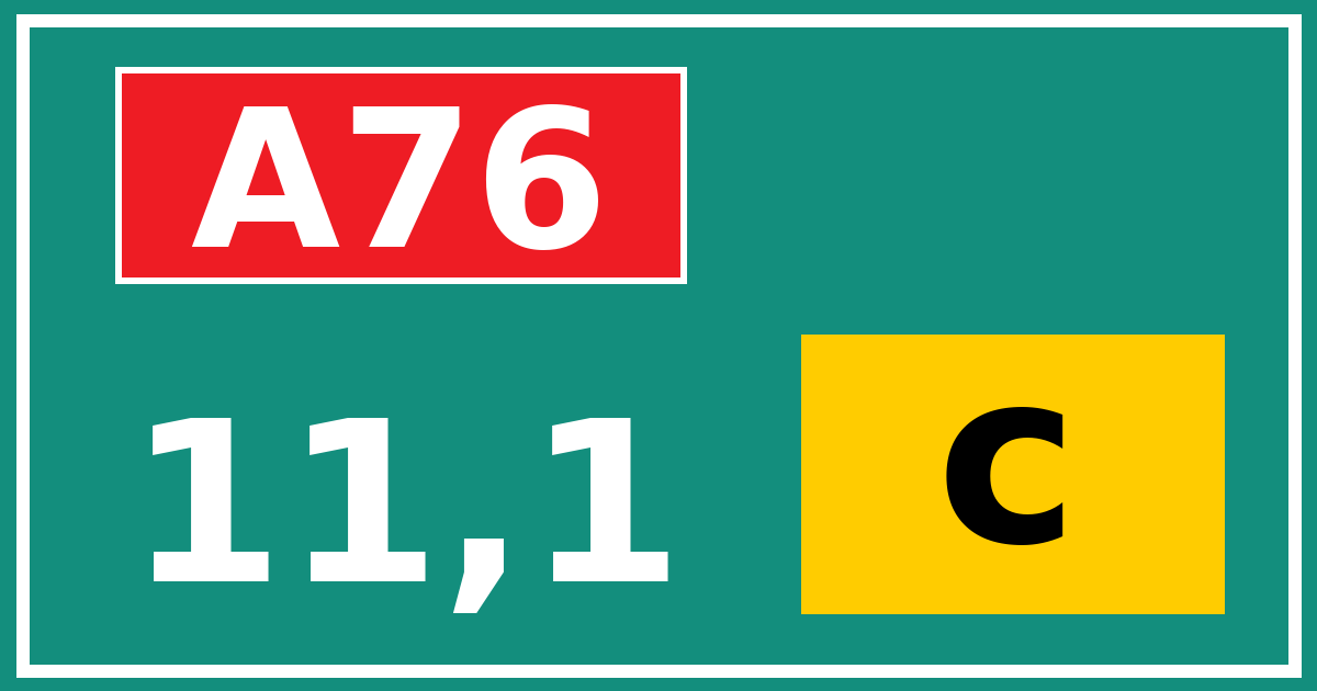 Hectometerbord A76 11,1 letter c