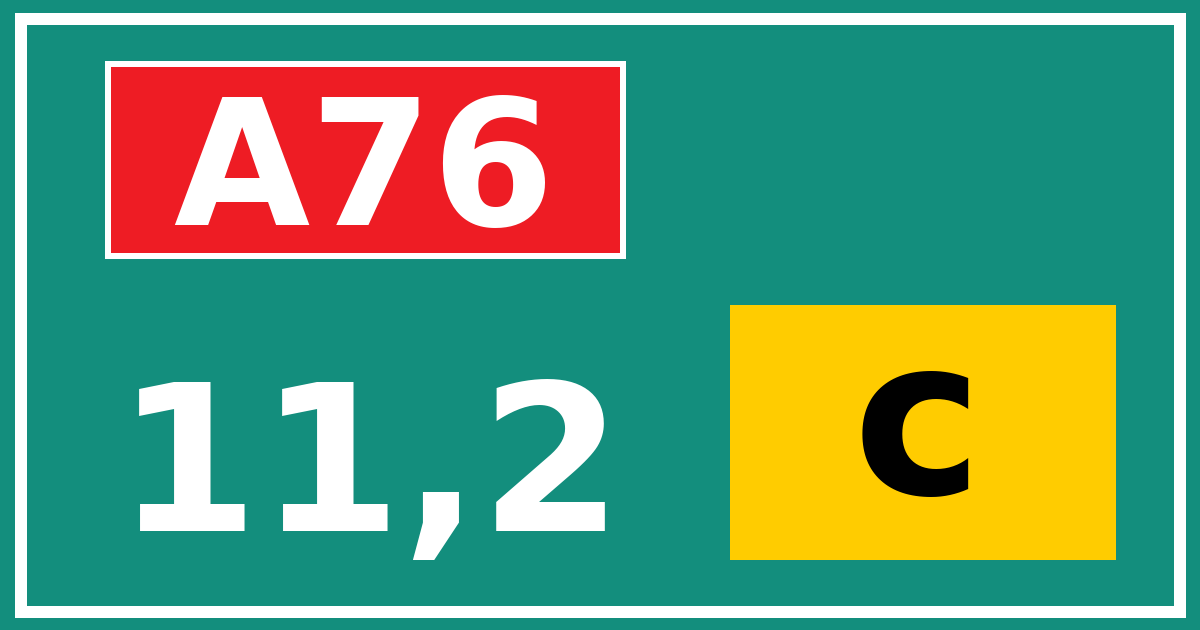 Hectometerbord A76 11,2 letter c