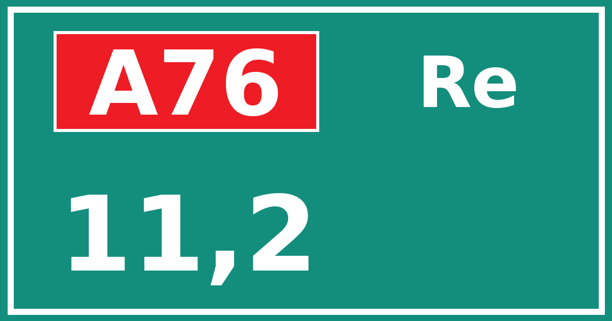 Hectometerbord A76 11,2 zijde Re