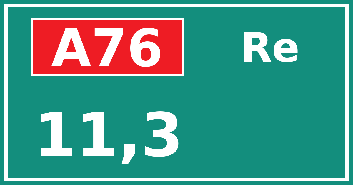 Hectometerbord A76 11,3 zijde Re