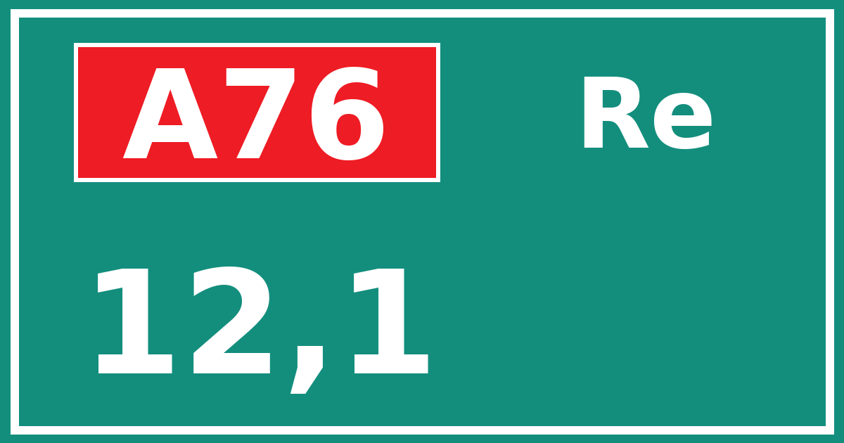 Hectometerbord A76 12,1 zijde Re