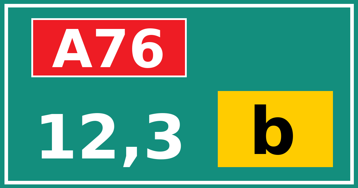 Hectometerbord A76 12,3 letter b