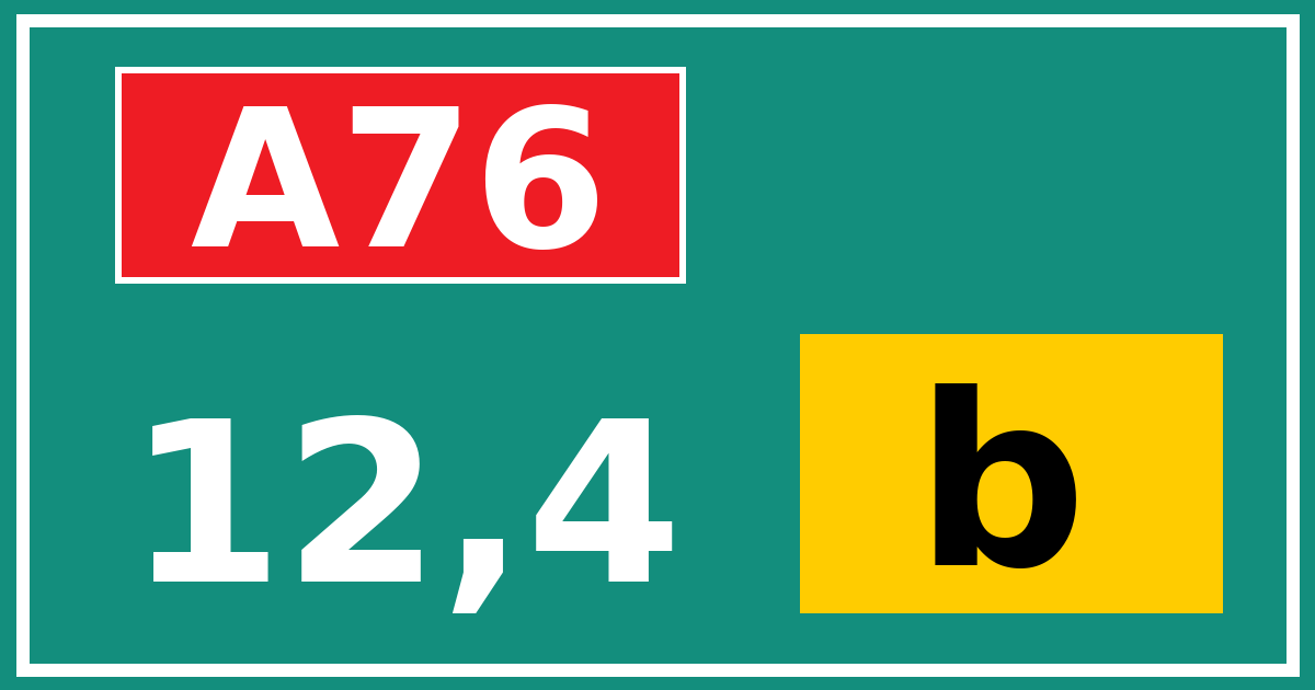 Hectometerbord A76 12,4 letter b