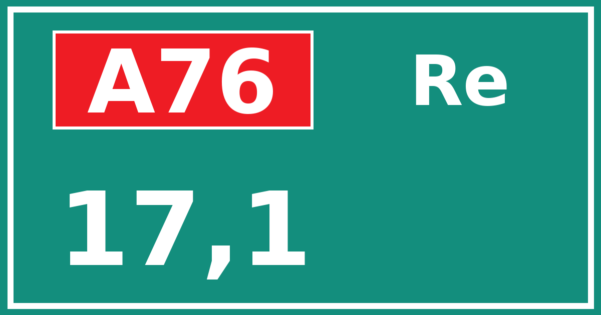 Hectometerbord A76 17,1 zijde Re
