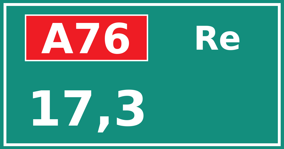 Hectometerbord A76 17,3 zijde Re