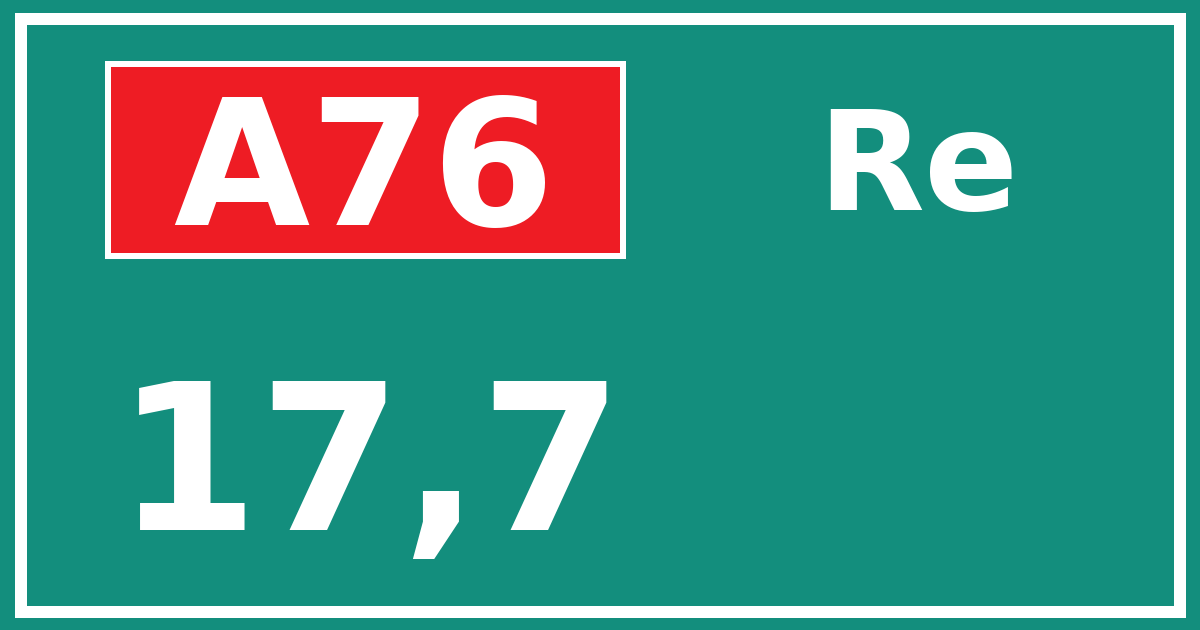 Hectometerbord A76 17,7 zijde Re