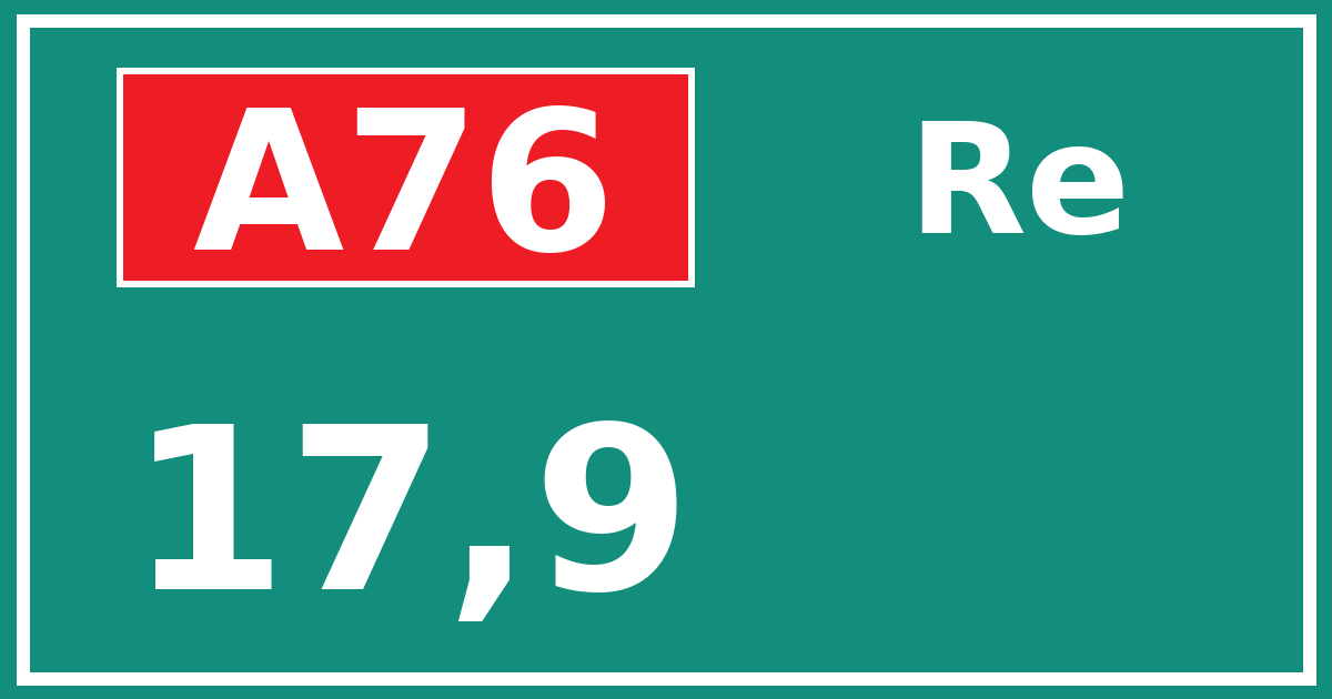 Hectometerbord A76 17,9 zijde Re