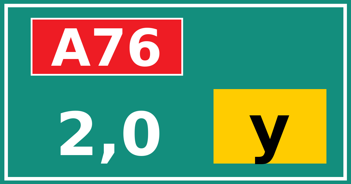 Hectometerbord A76 2,0 letter y