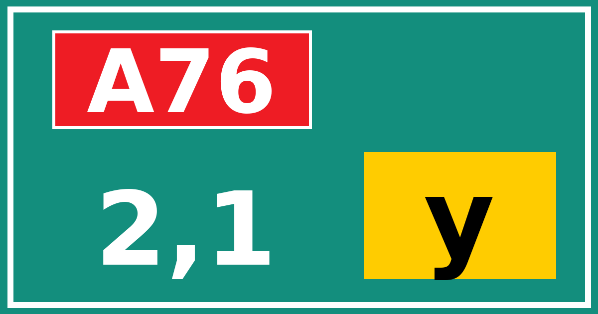 Hectometerbord A76 2,1 letter y