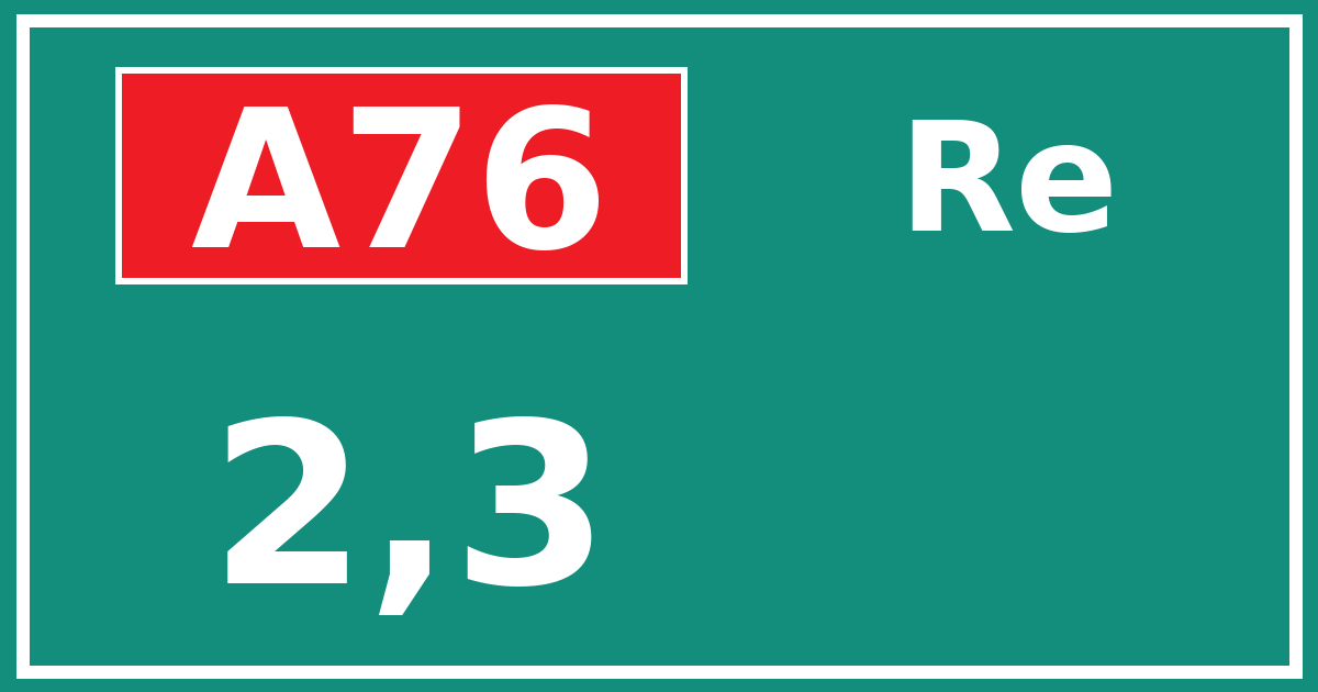 Hectometerbord A76 2,3 zijde Re