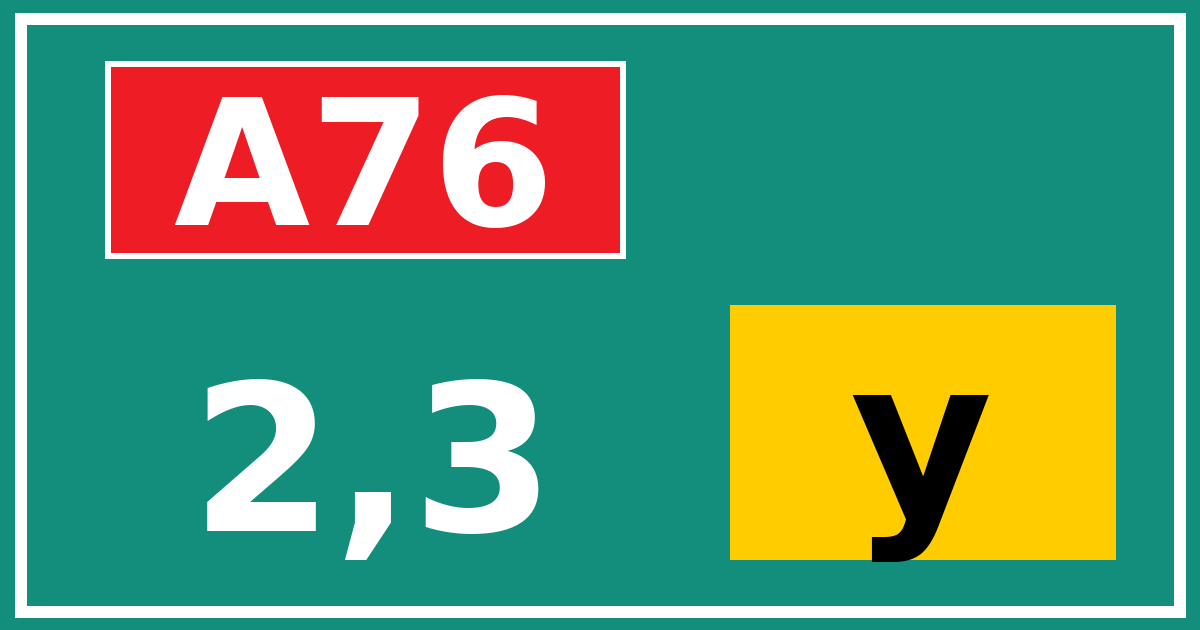 Hectometerbord A76 2,3 letter y