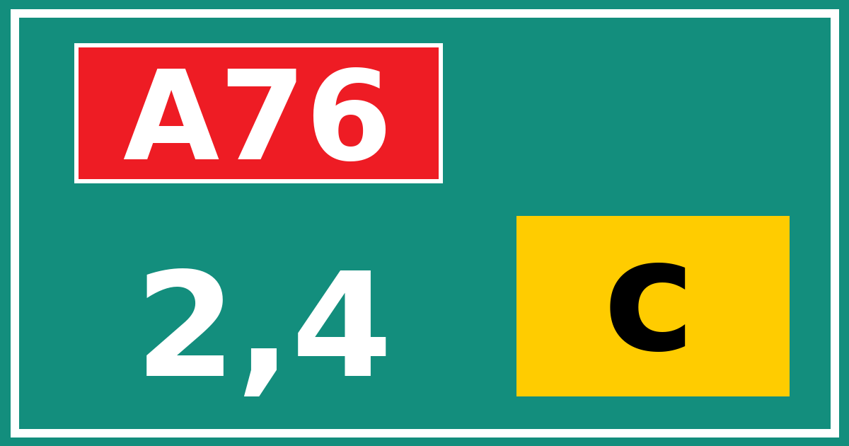 Hectometerbord A76 2,4 letter c