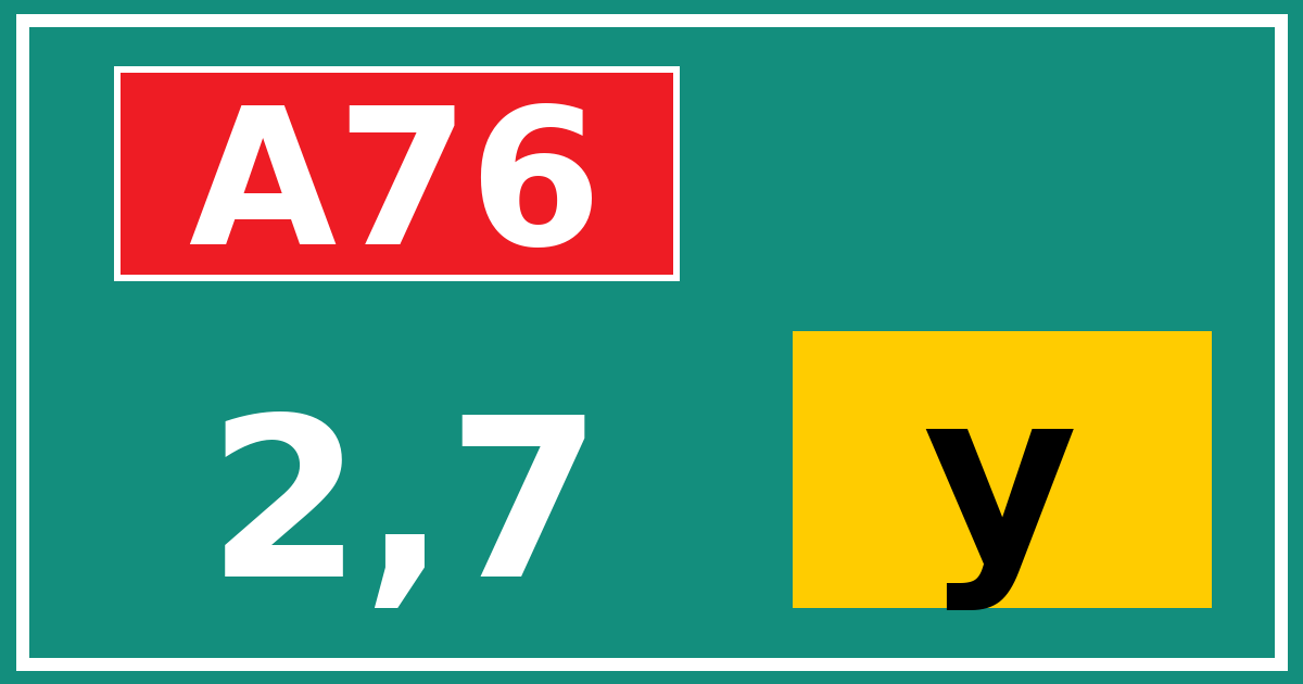 Hectometerbord A76 2,7 letter y