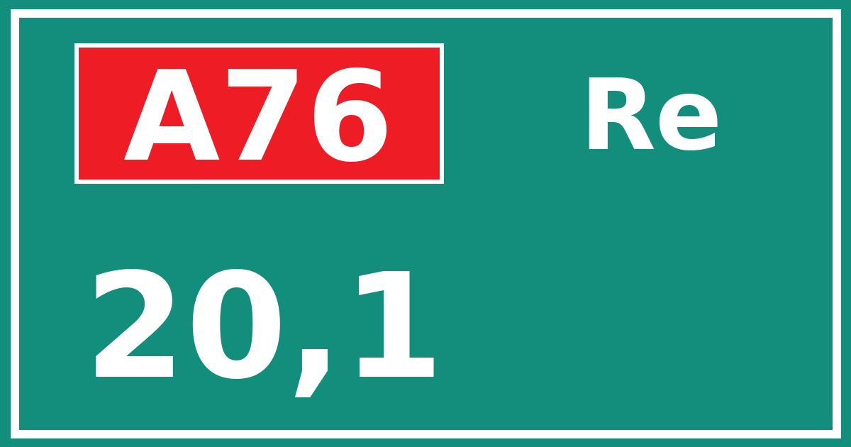 Hectometerbord A76 20,1 zijde Re