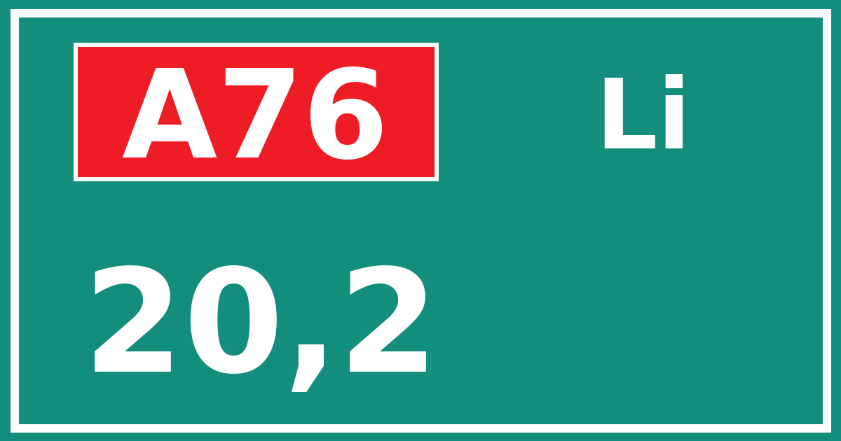 Hectometerbord A76 20,2 zijde Li