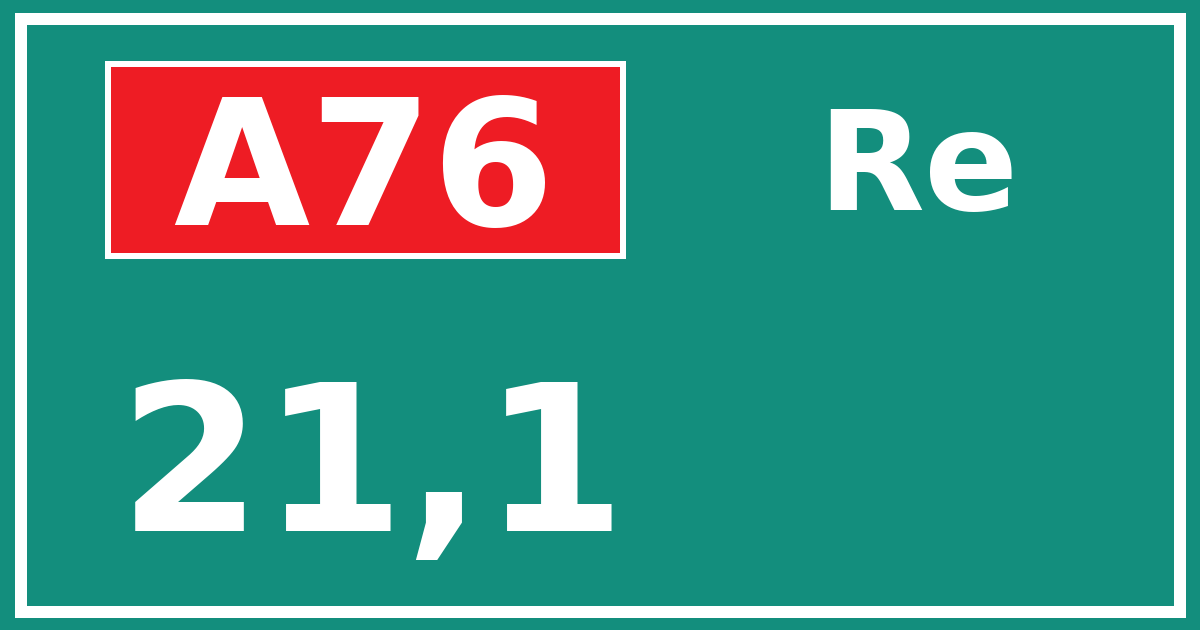 Hectometerbord A76 21,1 zijde Re