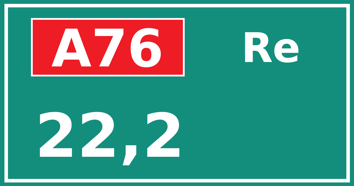 Hectometerbord A76 22,2 zijde Re