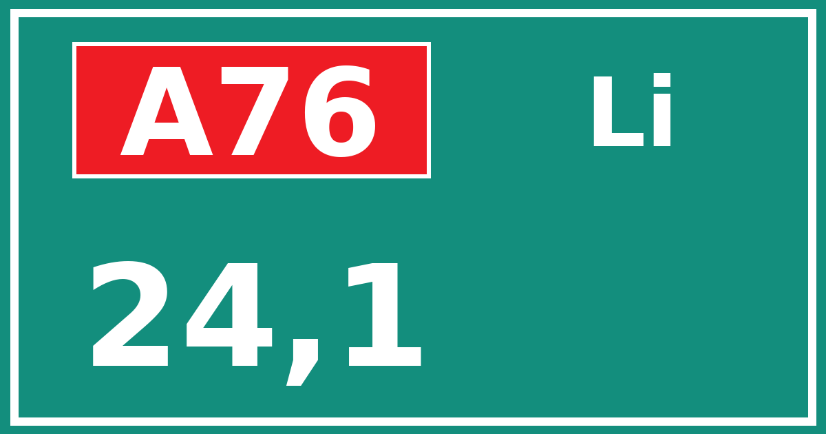 Hectometerbord A76 24,1 zijde Li