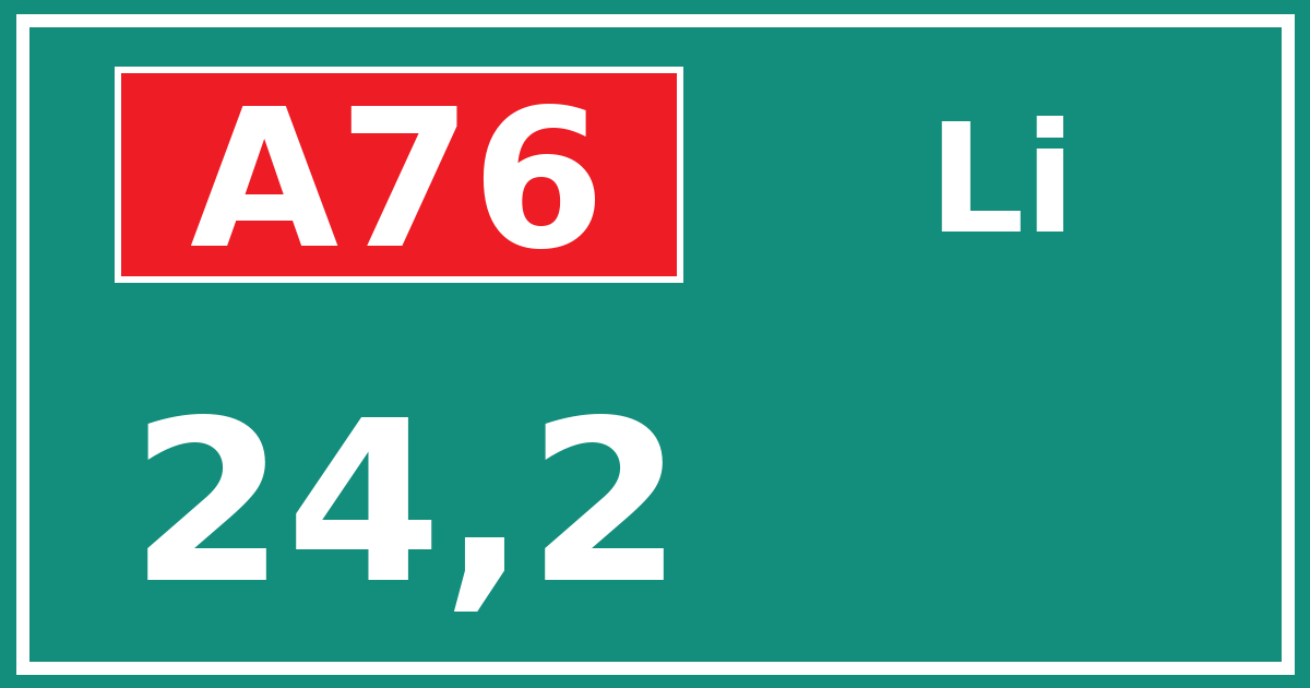 Hectometerbord A76 24,2 zijde Li