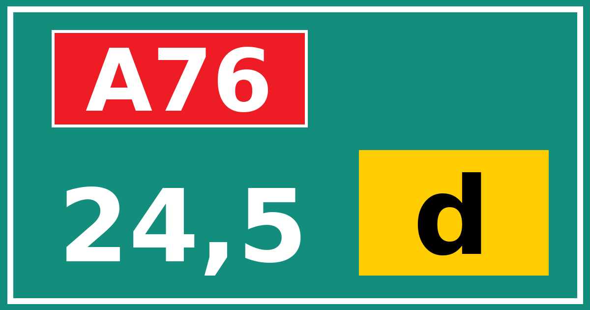 Hectometerbord A76 24,5 letter d