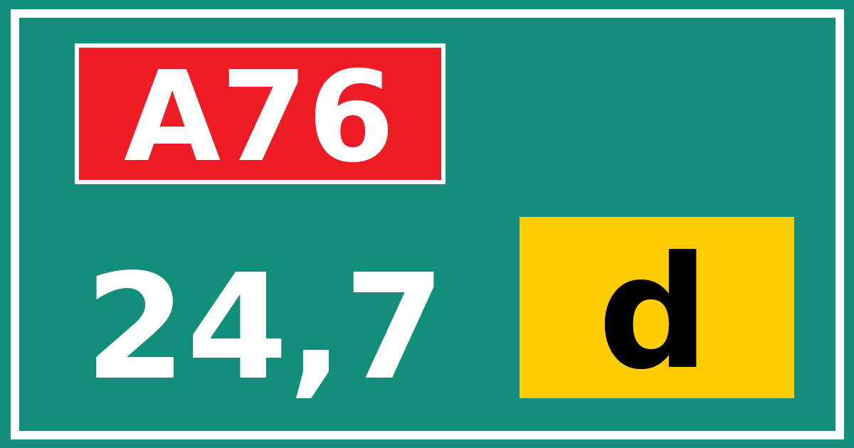 Hectometerbord A76 24,7 letter d