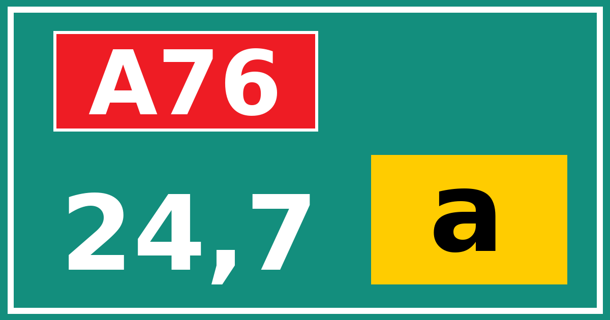 Hectometerbord A76 24,7 letter a