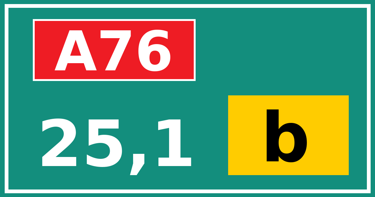 Hectometerbord A76 25,1 letter b