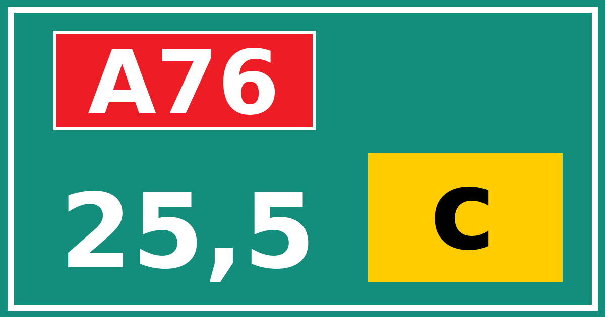 Hectometerbord A76 25,5 letter c