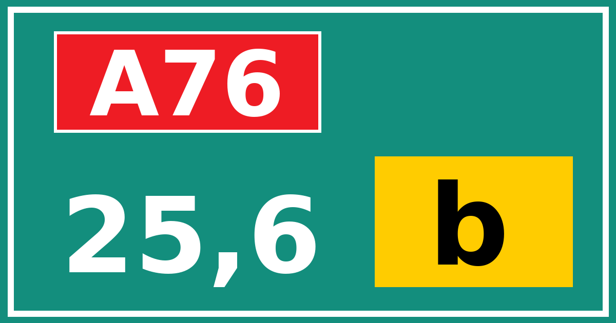 Hectometerbord A76 25,6 letter b