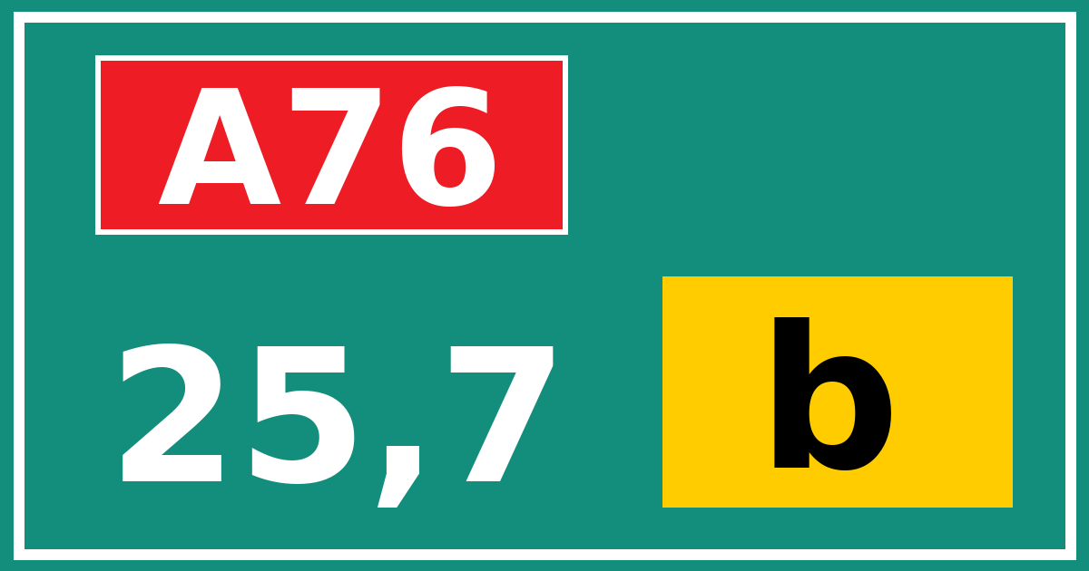 Hectometerbord A76 25,7 letter b