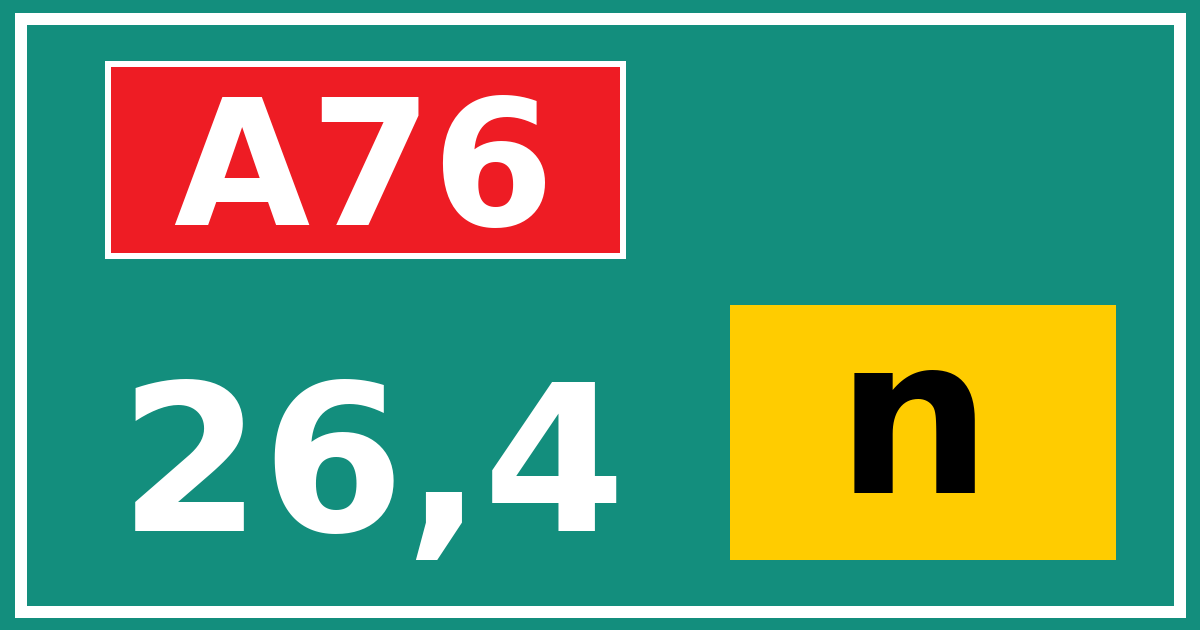 Hectometerbord A76 26,4 letter n