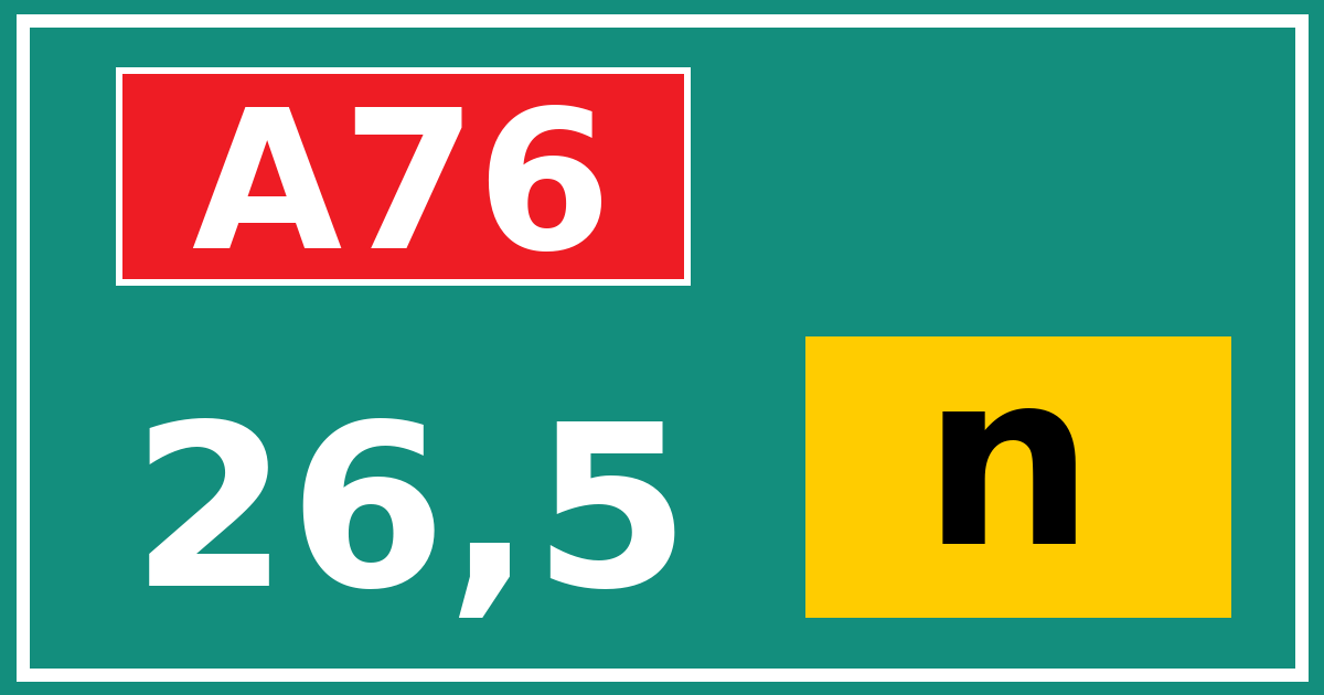 Hectometerbord A76 26,5 letter n