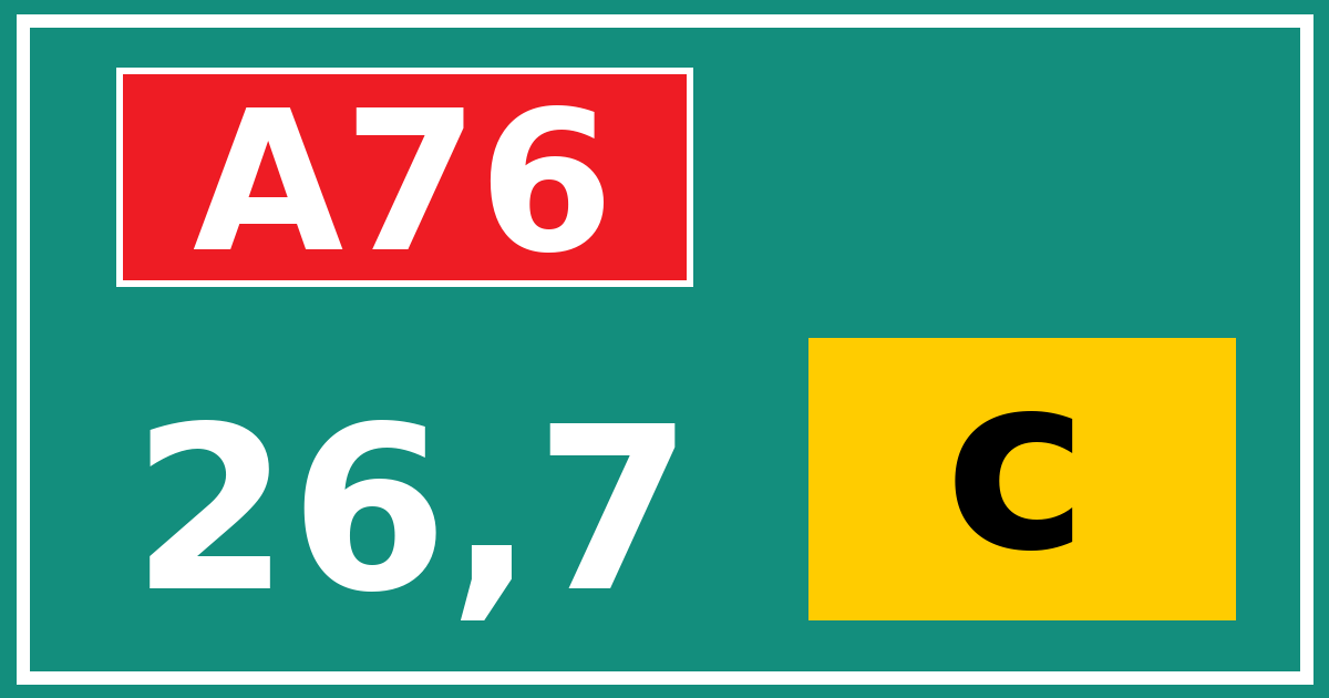 Hectometerbord A76 26,7 letter c