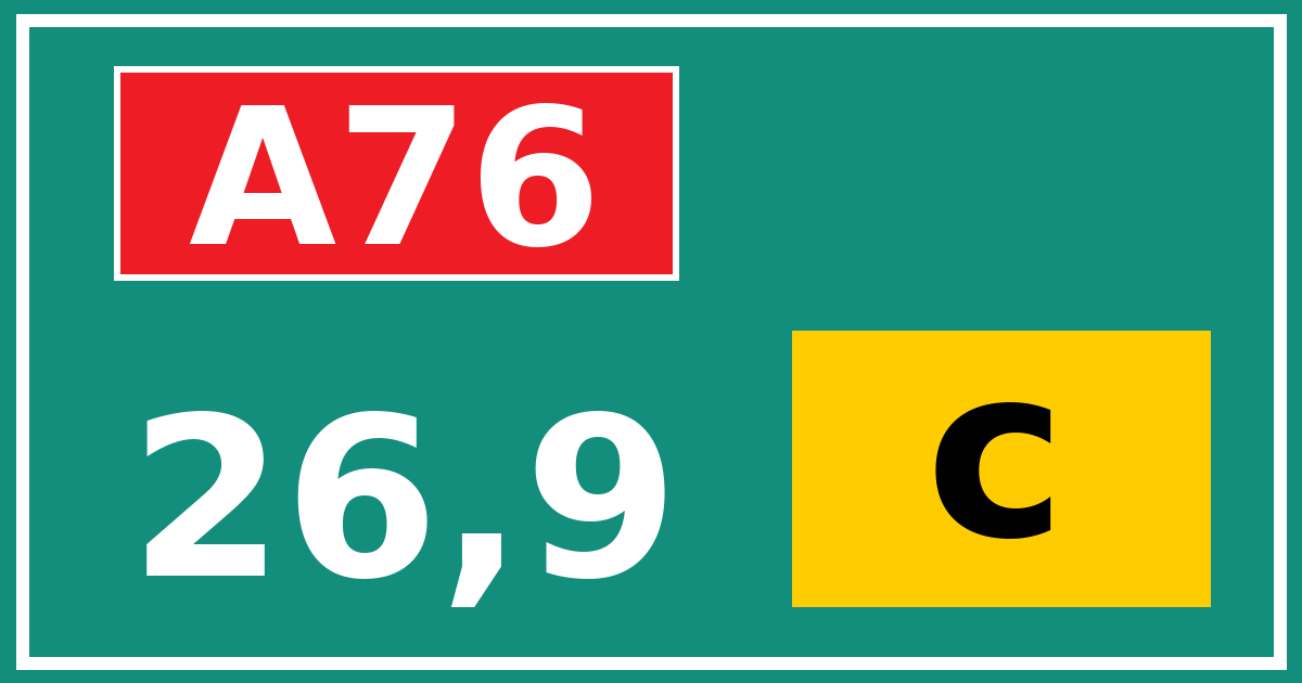 Hectometerbord A76 26,9 letter c