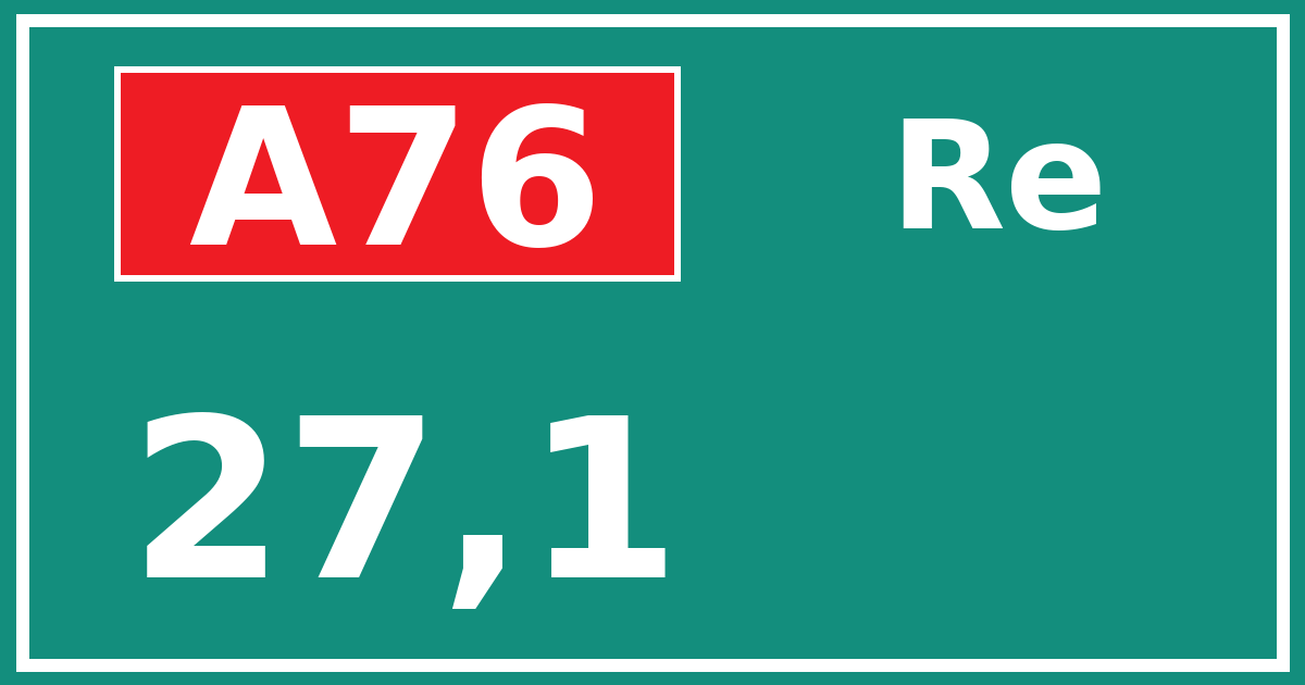 Hectometerbord A76 27,1 zijde Re