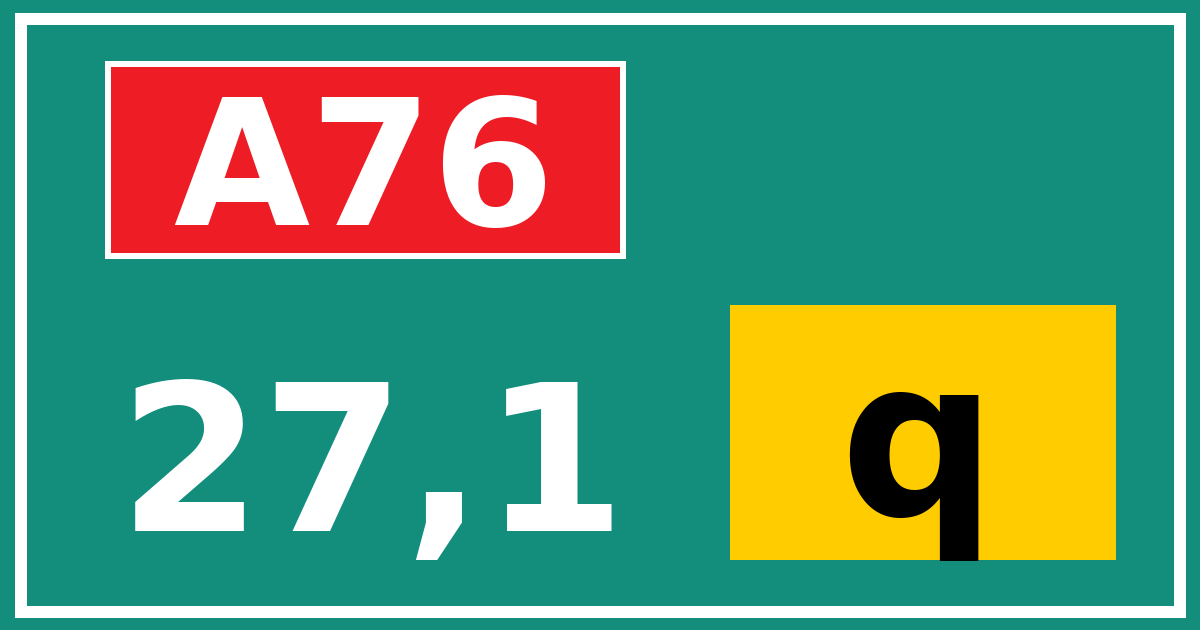 Hectometerbord A76 27,1 letter q