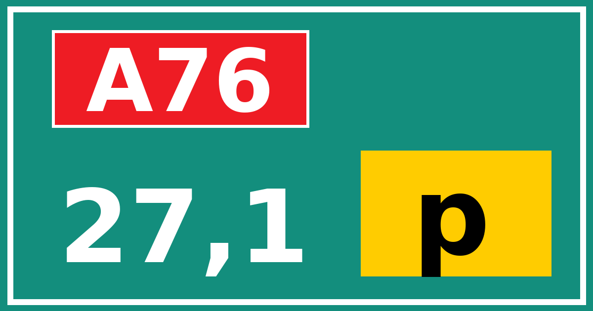 Hectometerbord A76 27,1 letter p