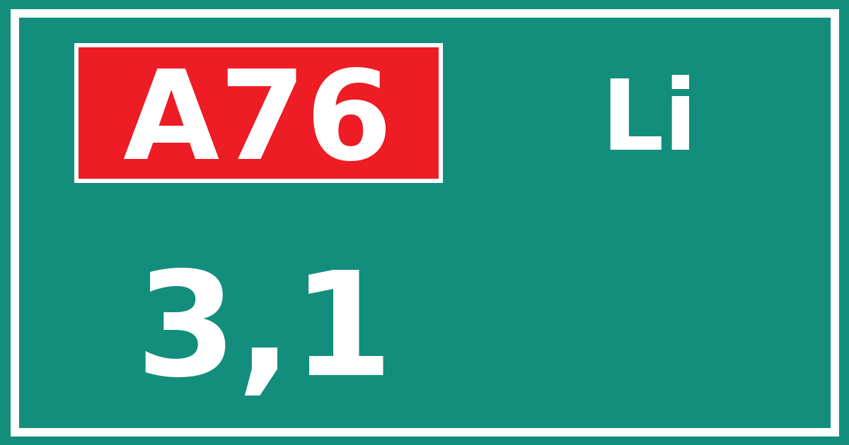 Hectometerbord A76 3,1 zijde Li