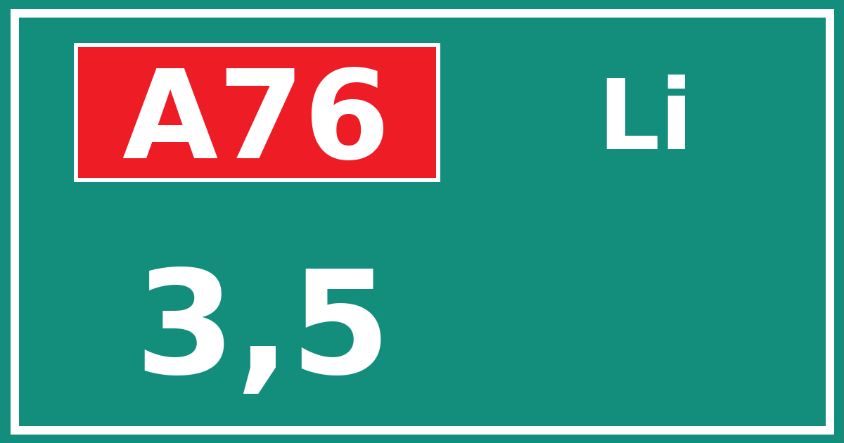 Hectometerbord A76 3,5 zijde Li