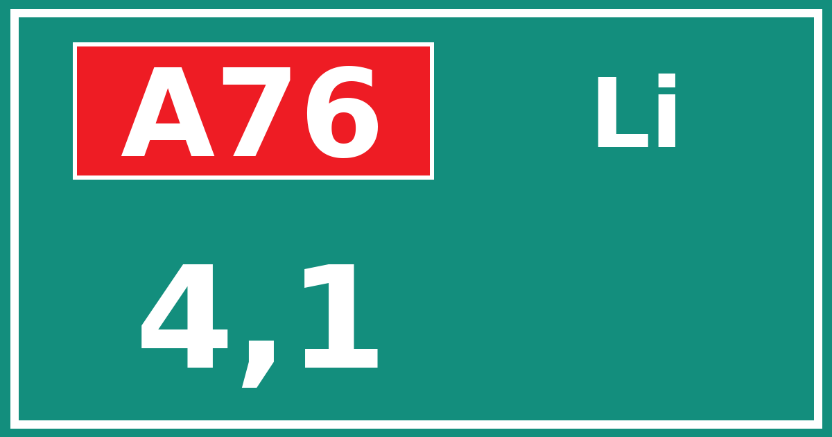 Hectometerbord A76 4,1 zijde Li