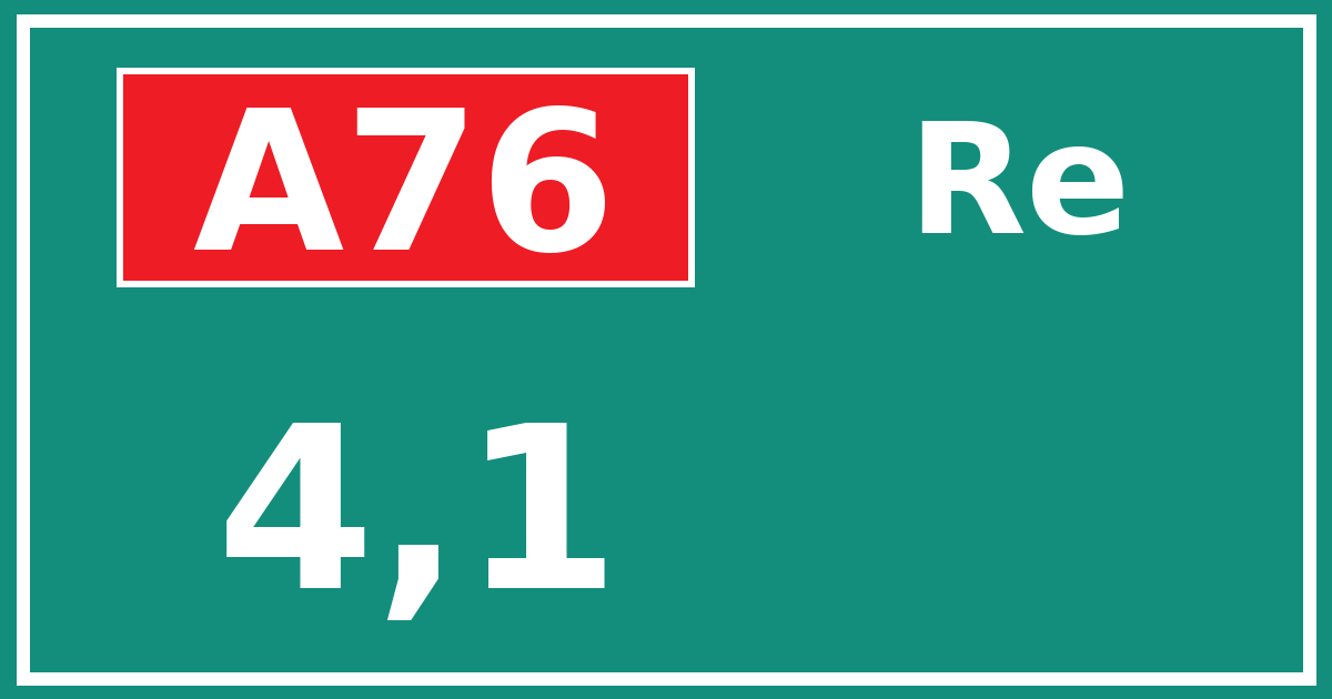 Hectometerbord A76 4,1 zijde Re