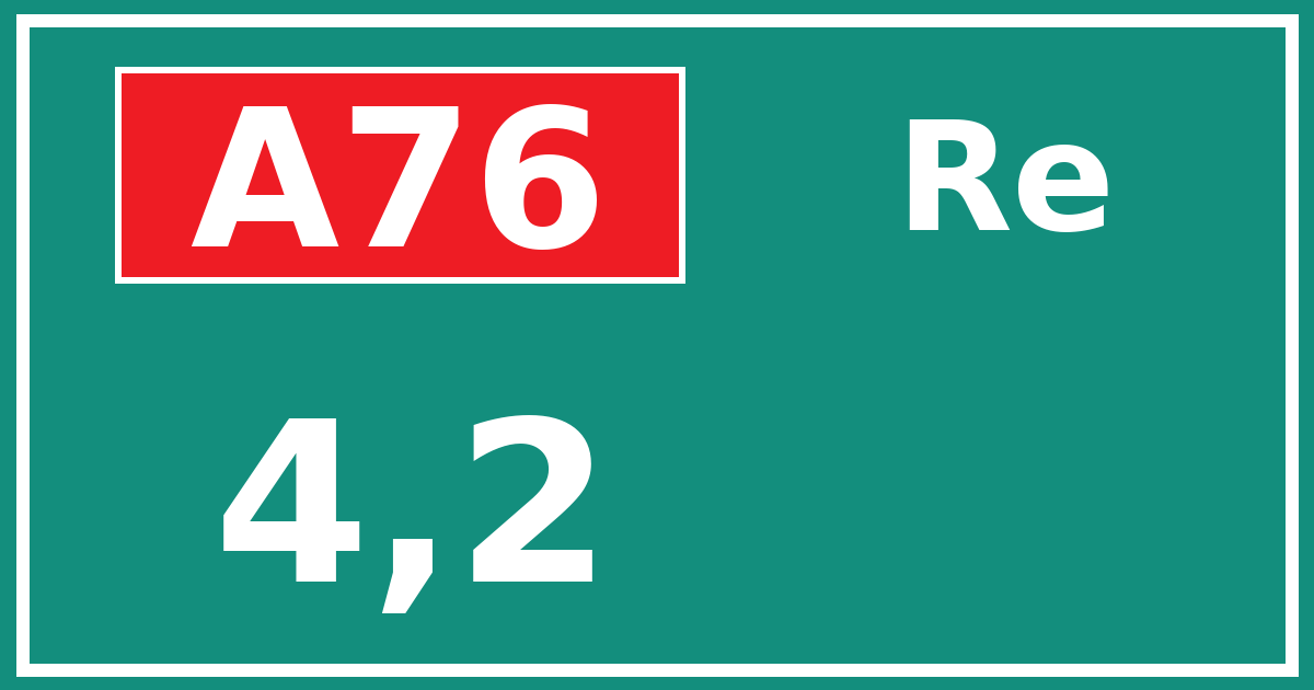 Hectometerbord A76 4,2 zijde Re