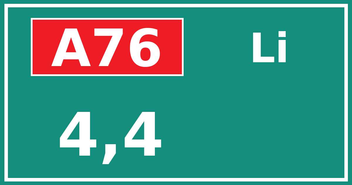 Hectometerbord A76 4,4 zijde Li