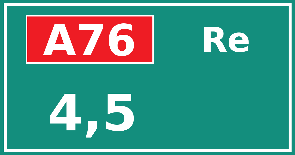 Hectometerbord A76 4,5 zijde Re