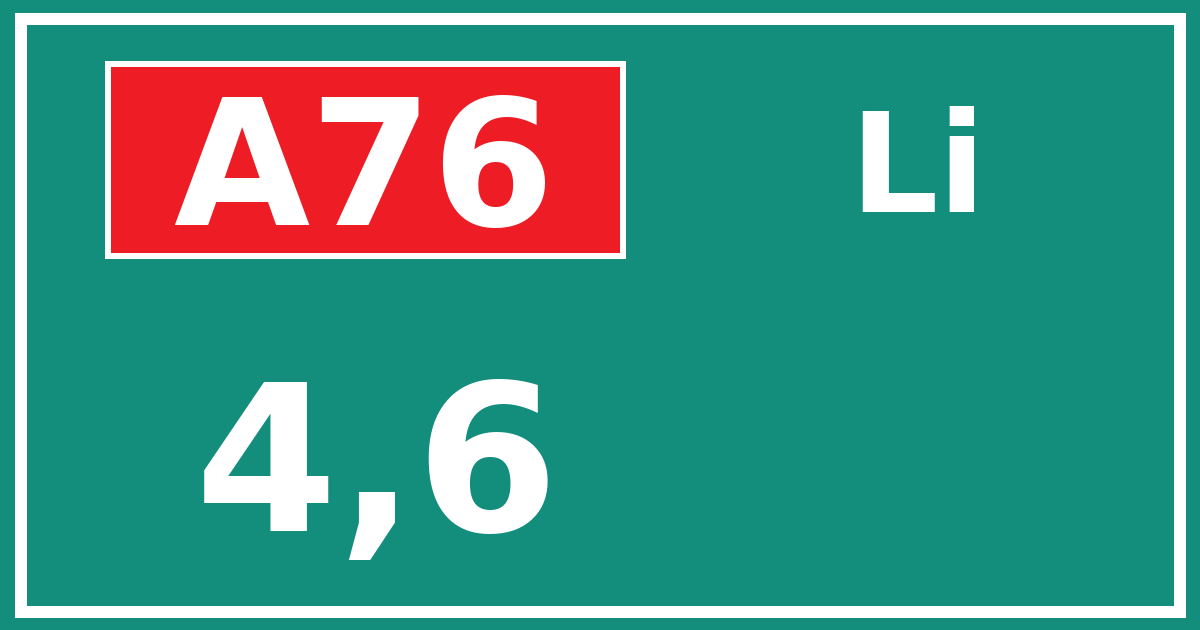 Hectometerbord A76 4,6 zijde Li
