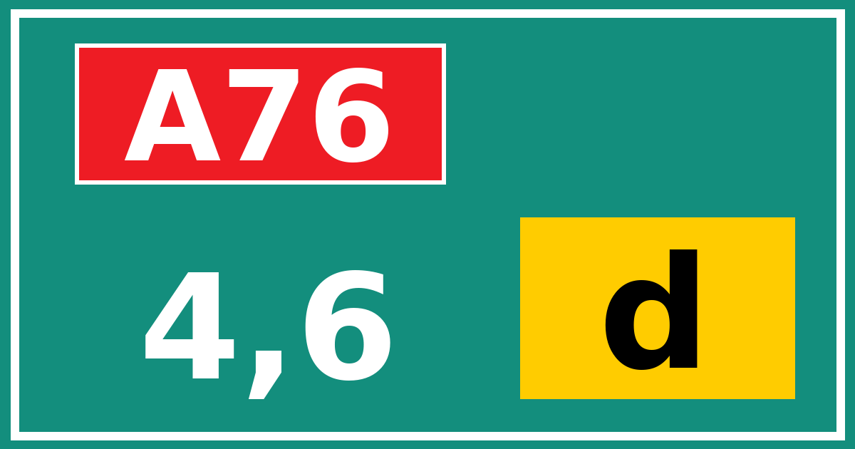 Hectometerbord A76 4,6 letter d