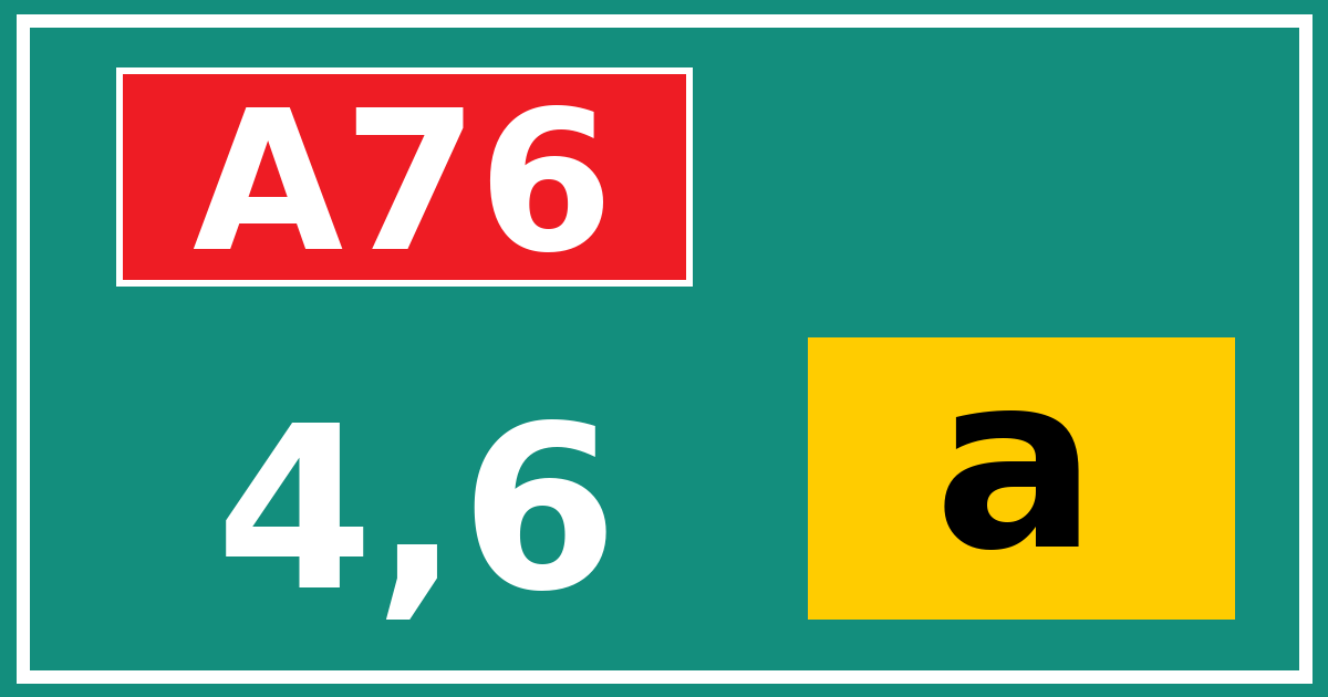 Hectometerbord A76 4,6 letter a