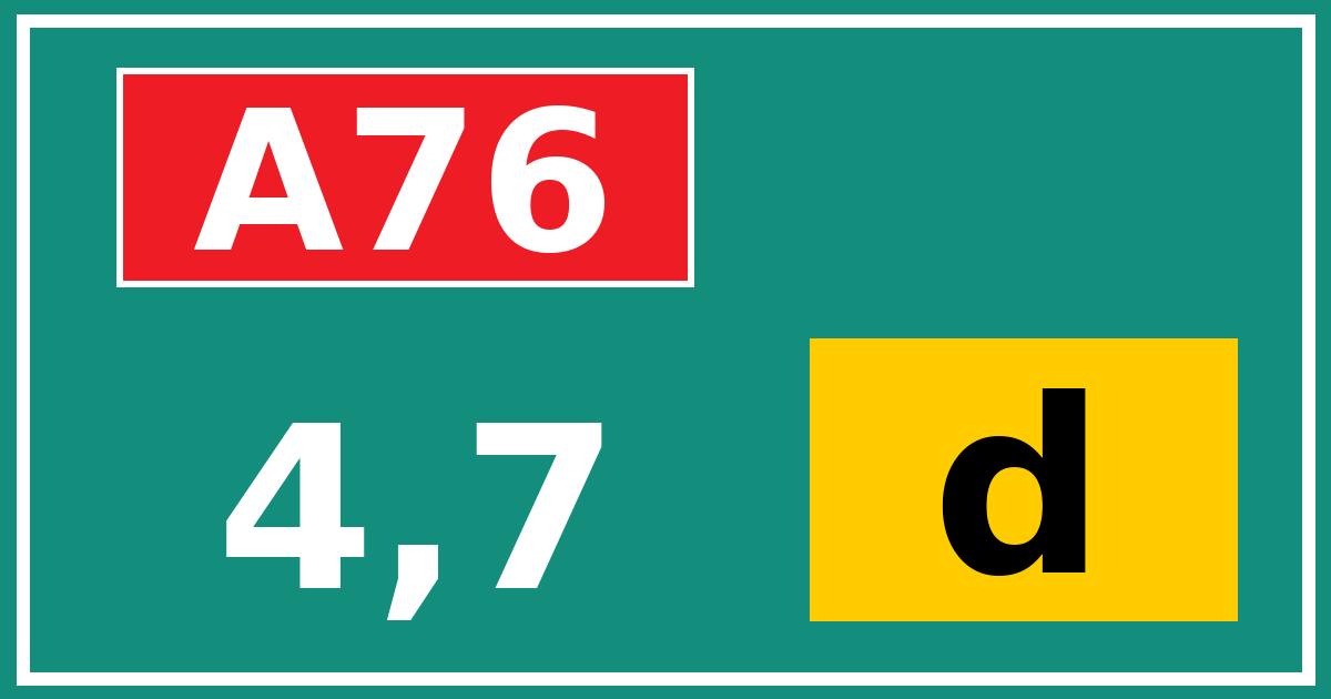 Hectometerbord A76 4,7 letter d
